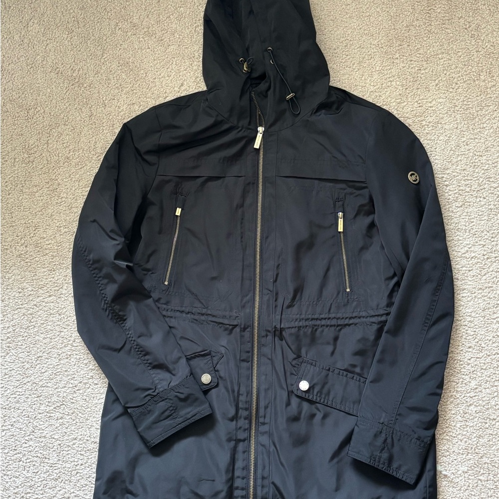 Michael Kors Women’s Black Raincoat with Hood